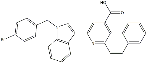 3-[1-(4-bromobenzyl)-1H-indol-3-yl]benzo[f]quinoline-1-carboxylic acid 结构式
