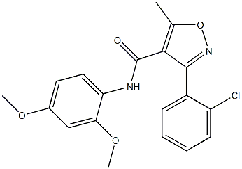 3-(2-chlorophenyl)-N-(2,4-dimethoxyphenyl)-5-methyl-4-isoxazolecarboxamide 化学構造式