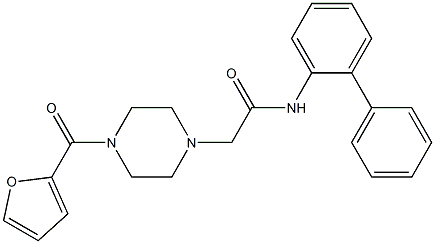 N-[1,1'-biphenyl]-2-yl-2-[4-(2-furoyl)-1-piperazinyl]acetamide Struktur