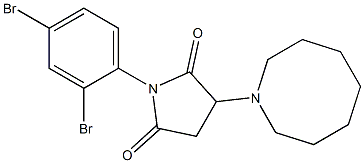3-(1-azocanyl)-1-(2,4-dibromophenyl)-2,5-pyrrolidinedione,,结构式