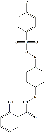 N'-[4-({[(4-chlorophenyl)sulfonyl]oxy}imino)-2,5-cyclohexadien-1-ylidene]-2-hydroxybenzohydrazide 结构式