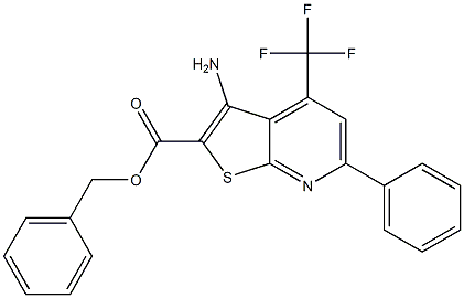 benzyl 3-amino-6-phenyl-4-(trifluoromethyl)thieno[2,3-b]pyridine-2-carboxylate,,结构式