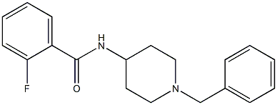 N-(1-benzylpiperidin-4-yl)-2-fluorobenzamide 化学構造式