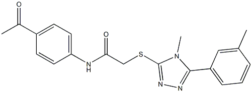 N-(4-acetylphenyl)-2-{[4-methyl-5-(3-methylphenyl)-4H-1,2,4-triazol-3-yl]sulfanyl}acetamide Struktur