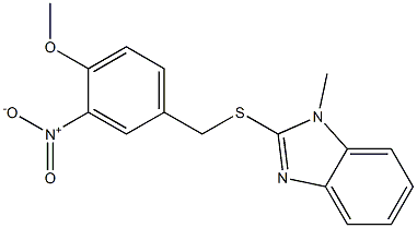 2-({3-nitro-4-methoxybenzyl}sulfanyl)-1-methyl-1H-benzimidazole,,结构式