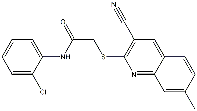 N-(2-chlorophenyl)-2-[(3-cyano-7-methylquinolin-2-yl)sulfanyl]acetamide Struktur