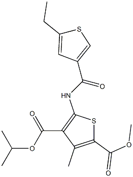 4-isopropyl 2-methyl 5-{[(5-ethyl-3-thienyl)carbonyl]amino}-3-methyl-2,4-thiophenedicarboxylate|