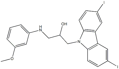 1-(3,6-diiodo-9H-carbazol-9-yl)-3-(3-methoxyanilino)-2-propanol Structure