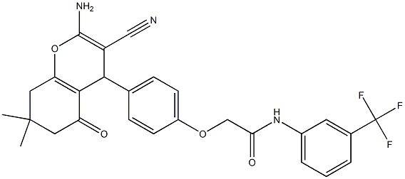 2-[4-(2-amino-3-cyano-7,7-dimethyl-5-oxo-5,6,7,8-tetrahydro-4H-chromen-4-yl)phenoxy]-N-[3-(trifluoromethyl)phenyl]acetamide