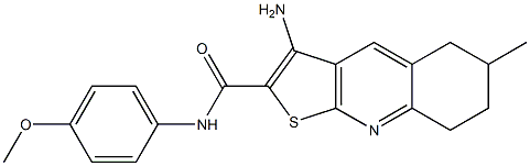 3-amino-N-(4-methoxyphenyl)-6-methyl-5,6,7,8-tetrahydrothieno[2,3-b]quinoline-2-carboxamide,,结构式