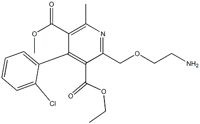 3-Ethyl-5-methyl-2-[(2-aminoethoxy)methyl]-4-(2-chlorophenyl)-6-methylpyridine-3,5-dicarboxylate,,结构式