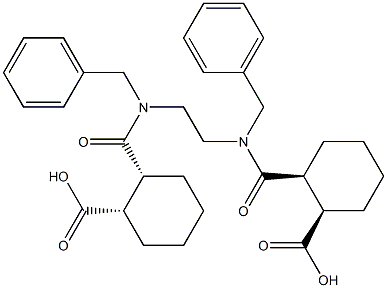 (1R,2S)-2-({benzyl[2-(benzyl{[(1R,2S)-2-carboxycyclohexyl]carbonyl}amino)ethyl]amino}carbonyl)cyclohexanecarboxylic acid 化学構造式