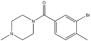 (3-bromo-4-methylphenyl)(4-methyl-1-piperazinyl)methanone 结构式