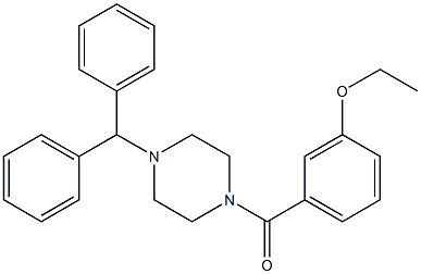 (4-benzhydryl-1-piperazinyl)(3-ethoxyphenyl)methanone Structure