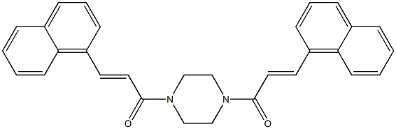 (E)-3-(1-naphthyl)-1-{4-[(E)-3-(1-naphthyl)-2-propenoyl]-1-piperazinyl}-2-propen-1-one Struktur