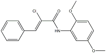 (Z)-2-chloro-N-(2,5-dimethoxyphenyl)-3-phenyl-2-propenamide Struktur