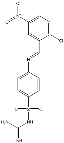 {[amino(imino)methyl]amino}(4-{[(E)-(2-chloro-5-nitrophenyl)methylidene]amino}phenyl)dioxo-lambda~6~-sulfane 结构式