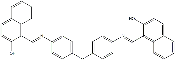 1-({[4-(4-{[(E)-(2-hydroxy-1-naphthyl)methylidene]amino}benzyl)phenyl]imino}methyl)-2-naphthol 化学構造式