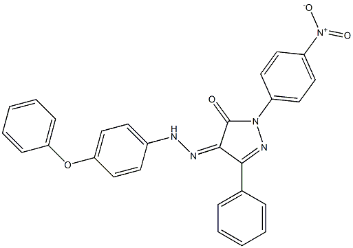 1-(4-nitrophenyl)-3-phenyl-1H-pyrazole-4,5-dione 4-[N-(4-phenoxyphenyl)hydrazone] 结构式
