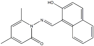 1-{[(E)-(2-hydroxy-1-naphthyl)methylidene]amino}-4,6-dimethyl-2(1H)-pyridinone 化学構造式
