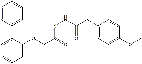 2-([1,1'-biphenyl]-2-yloxy)-N'-[2-(4-methoxyphenyl)acetyl]acetohydrazide,,结构式