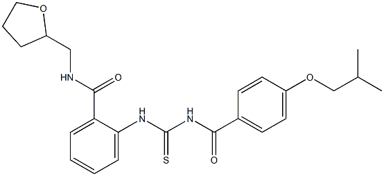 2-({[(4-isobutoxybenzoyl)amino]carbothioyl}amino)-N-(tetrahydro-2-furanylmethyl)benzamide Structure