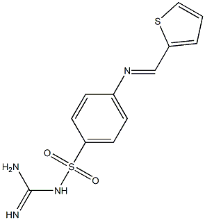 2-({[4-({[amino(imino)methyl]amino}sulfonyl)phenyl]imino}methyl)thiophene 化学構造式