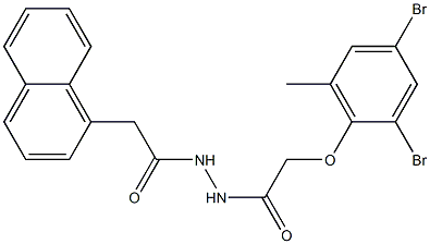 2-(2,4-dibromo-6-methylphenoxy)-N'-[2-(1-naphthyl)acetyl]acetohydrazide 化学構造式