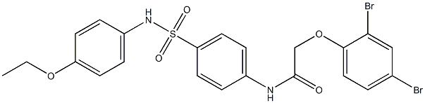 2-(2,4-dibromophenoxy)-N-{4-[(4-ethoxyanilino)sulfonyl]phenyl}acetamide Struktur