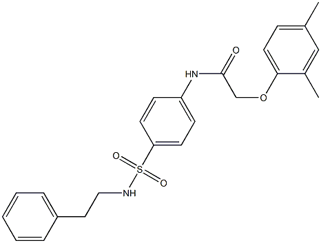 2-(2,4-dimethylphenoxy)-N-{4-[(phenethylamino)sulfonyl]phenyl}acetamide Struktur