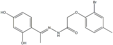 2-(2-bromo-4-methylphenoxy)-N'-[(E)-1-(2,4-dihydroxyphenyl)ethylidene]acetohydrazide Structure