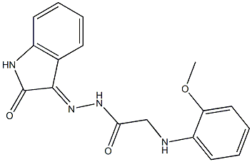 2-(2-methoxyanilino)-N'-(2-oxo-1,2-dihydro-3H-indol-3-ylidene)acetohydrazide 结构式