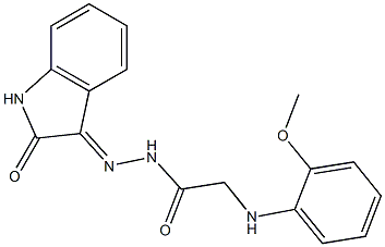 2-(2-methoxyanilino)-N'-(2-oxo-1,2-dihydro-3H-indol-3-ylidene)acetohydrazide Structure