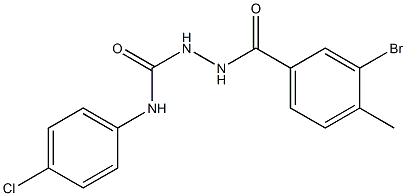 2-(3-bromo-4-methylbenzoyl)-N-(4-chlorophenyl)-1-hydrazinecarboxamide Struktur