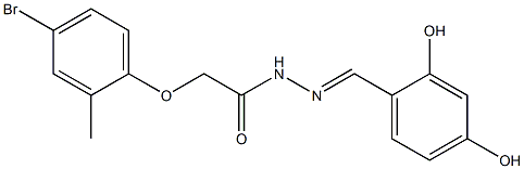 2-(4-bromo-2-methylphenoxy)-N'-[(E)-(2,4-dihydroxyphenyl)methylidene]acetohydrazide Structure