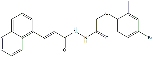 2-(4-bromo-2-methylphenoxy)-N'-[(E)-3-(1-naphthyl)-2-propenoyl]acetohydrazide 结构式