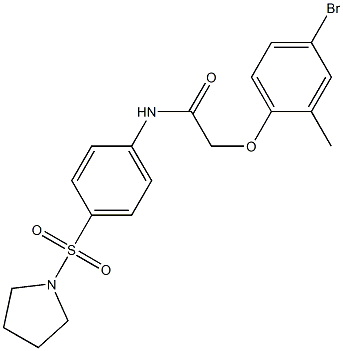 2-(4-bromo-2-methylphenoxy)-N-[4-(1-pyrrolidinylsulfonyl)phenyl]acetamide|