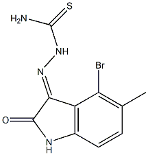 2-(4-bromo-5-methyl-2-oxo-1,2-dihydro-3H-indol-3-ylidene)-1-hydrazinecarbothioamide Structure