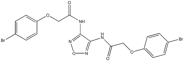 2-(4-bromophenoxy)-N-(4-{[2-(4-bromophenoxy)acetyl]amino}-1,2,5-oxadiazol-3-yl)acetamide,,结构式