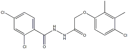 2,4-dichloro-N'-[2-(4-chloro-2,3-dimethylphenoxy)acetyl]benzohydrazide Structure