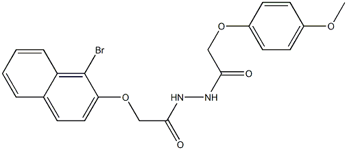 2-[(1-bromo-2-naphthyl)oxy]-N'-[2-(4-methoxyphenoxy)acetyl]acetohydrazide 化学構造式