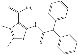 2-[(2,2-diphenylacetyl)amino]-4,5-dimethyl-3-thiophenecarboxamide,,结构式
