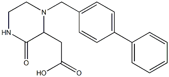 2-[1-([1,1'-biphenyl]-4-ylmethyl)-3-oxo-2-piperazinyl]acetic acid 化学構造式