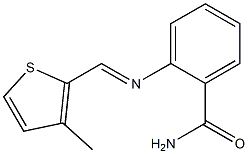 2-{[(E)-(3-methyl-2-thienyl)methylidene]amino}benzamide Struktur
