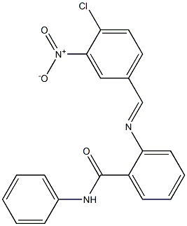 2-{[(E)-(4-chloro-3-nitrophenyl)methylidene]amino}-N-phenylbenzamide 化学構造式