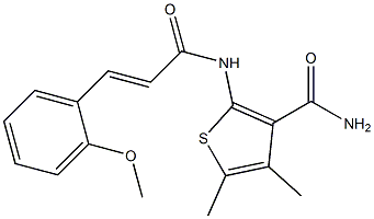 2-{[(E)-3-(2-methoxyphenyl)-2-propenoyl]amino}-4,5-dimethyl-3-thiophenecarboxamide,,结构式