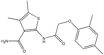 2-{[2-(2,4-dimethylphenoxy)acetyl]amino}-4,5-dimethyl-3-thiophenecarboxamide 结构式
