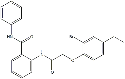 2-{[2-(2-bromo-4-ethylphenoxy)acetyl]amino}-N-phenylbenzamide,,结构式