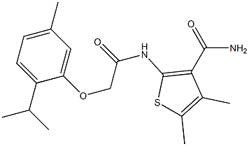 2-{[2-(2-isopropyl-5-methylphenoxy)acetyl]amino}-4,5-dimethyl-3-thiophenecarboxamide