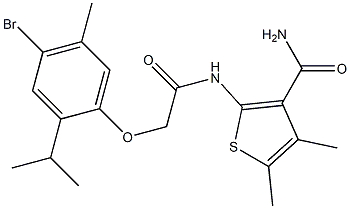 2-{[2-(4-bromo-2-isopropyl-5-methylphenoxy)acetyl]amino}-4,5-dimethyl-3-thiophenecarboxamide